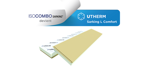 Plaques isolantes complexe bi-matière Utherm Sarking L Comfort composé de polyuréthane et fibre de bois